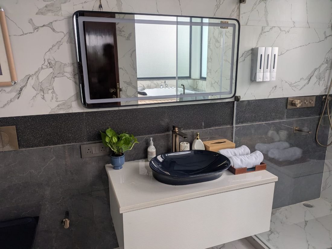 A marble en-suite bathroom at Palmwood Hills — 2