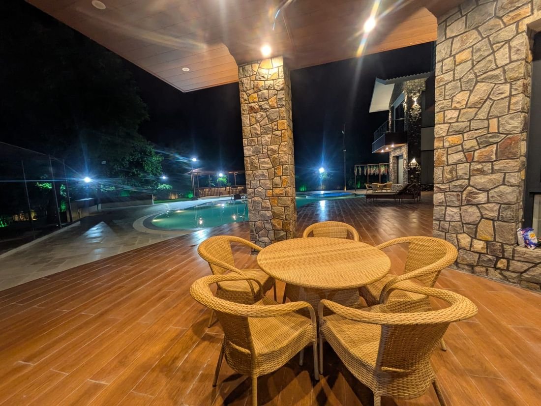 The pool deck and timber pavilion at Palmwood Hills — 4