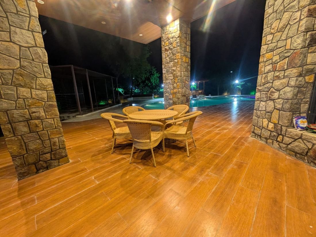 The pool deck and timber pavilion at Palmwood Hills — 5