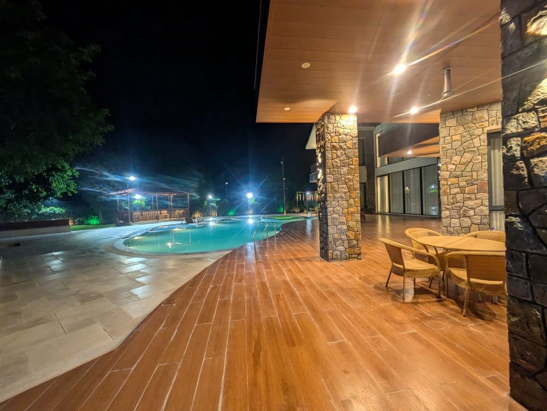 The pool deck and timber pavilion at Palmwood Hills — 6